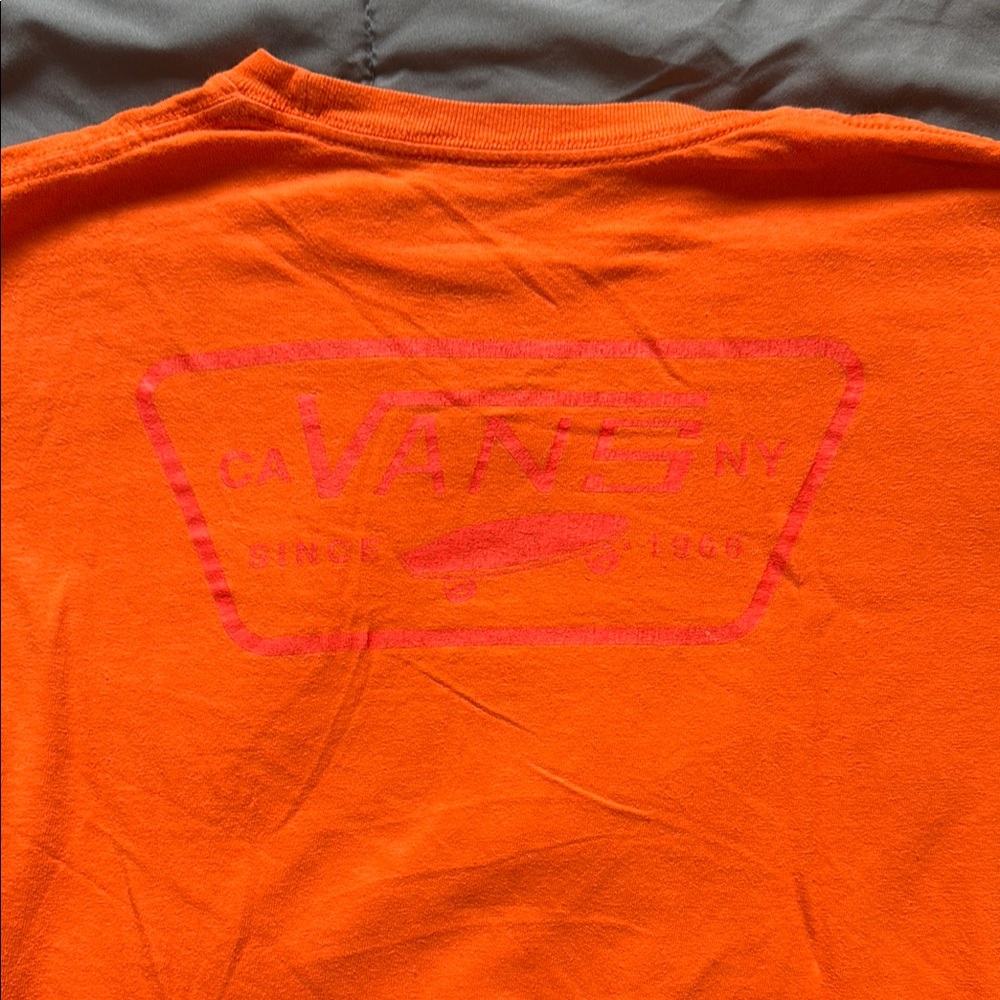 Vans Orange Short Sleeve Tee Vibrant Style